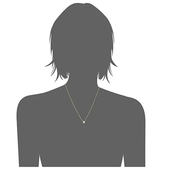 Gold-Plated Sterling Silver Round-Cut Swarovski Zirconia Solitaire Necklace - Picture 2 of 2